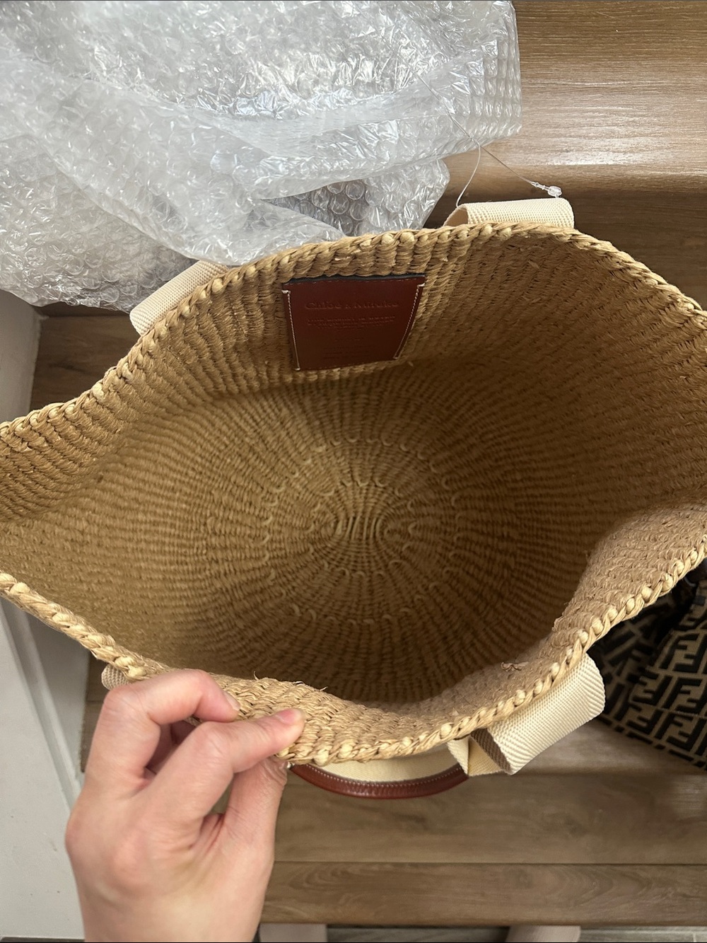 Authentic Chloe x Mifuko Woody Large raffia tote - Picture 13 of 16